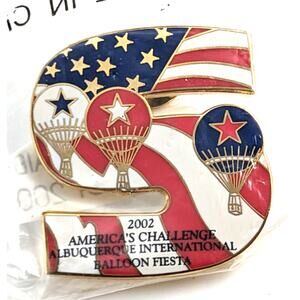 2002 America's Challenge Albuquerque Int'l Balloon Fiesta Pin Stars Stripes...